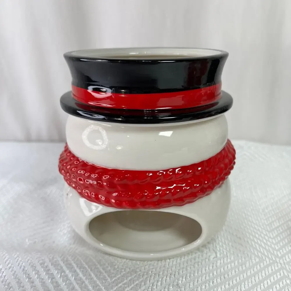 Yankee Candle Snowman Luminary Tealight Holder Red Sparkling Cinnamon 2017 NIP